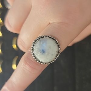 Moonstone sterling silver ring size 8